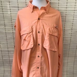Fishing Shirt XL Orange Vented Long Sleeve World Wide Sportsman Outdoor Lake